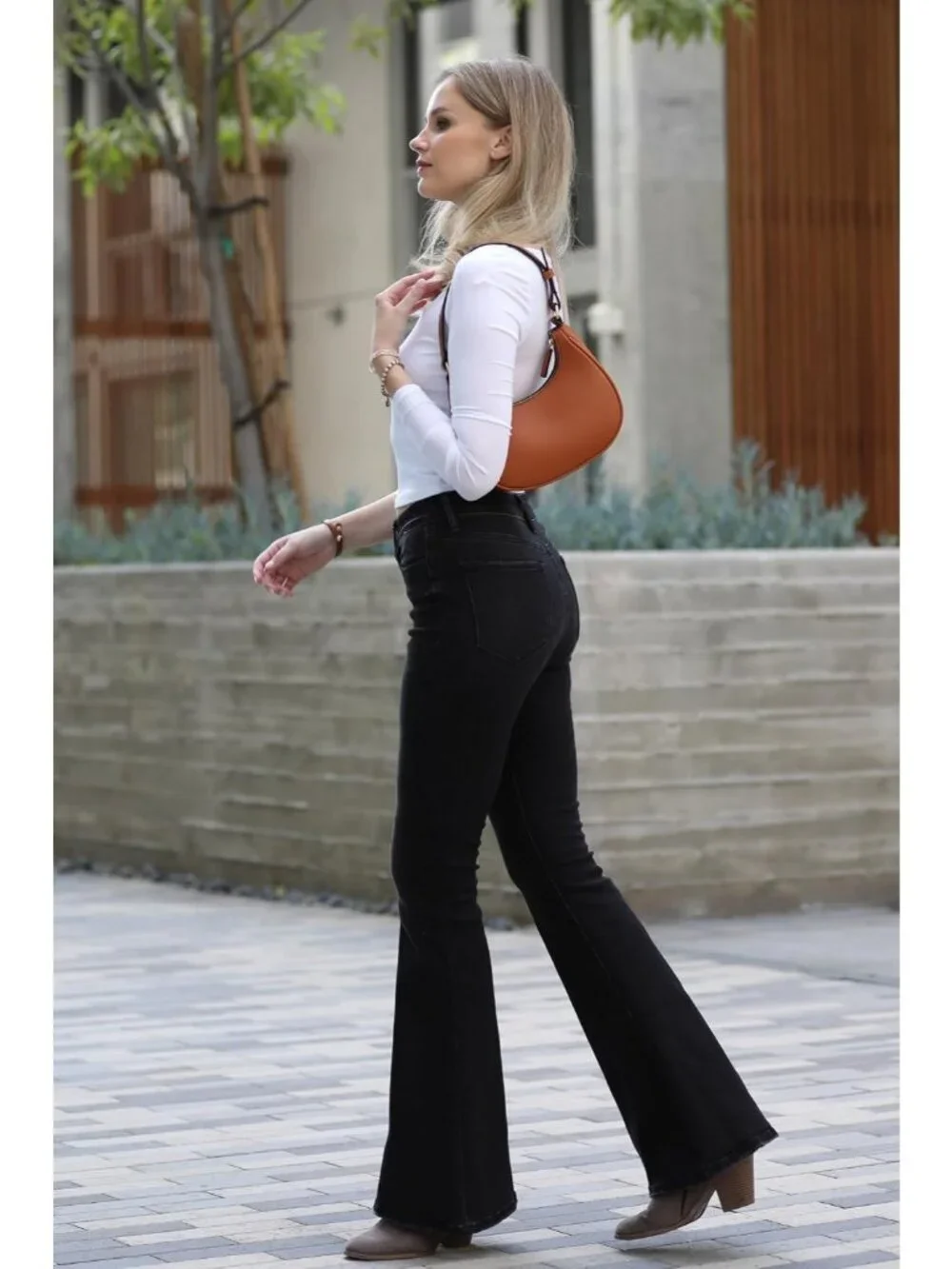 Women Travertine Small Crescent For Trendy Underarm Purse Zipper Shoulder Bag